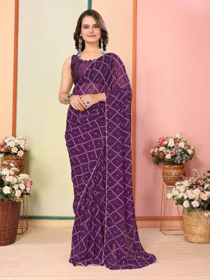 SF 745 Printed Georgette Readymade Sarees Wholesale Price In Surat